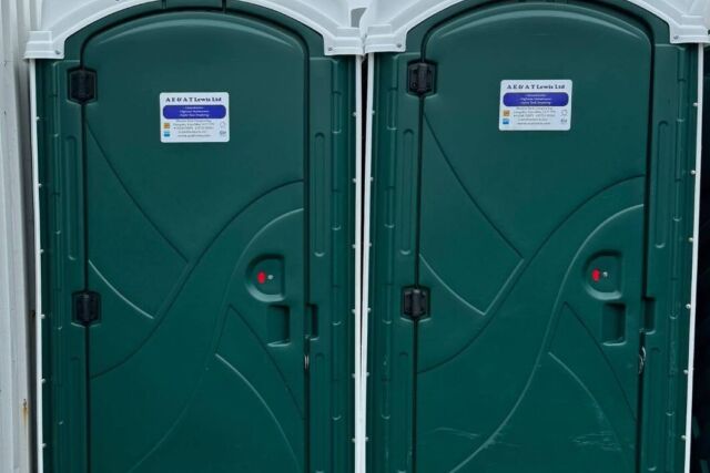 Two portable site toilets